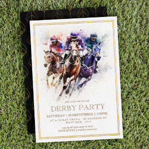 Convite Partido de Derby da Corrida Elegante/Equestre