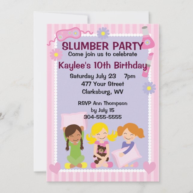 Convite Partido de descanso da menina (Frente)