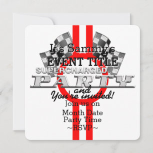 Convite Partido de Desempenho Supercarregado Personalizado