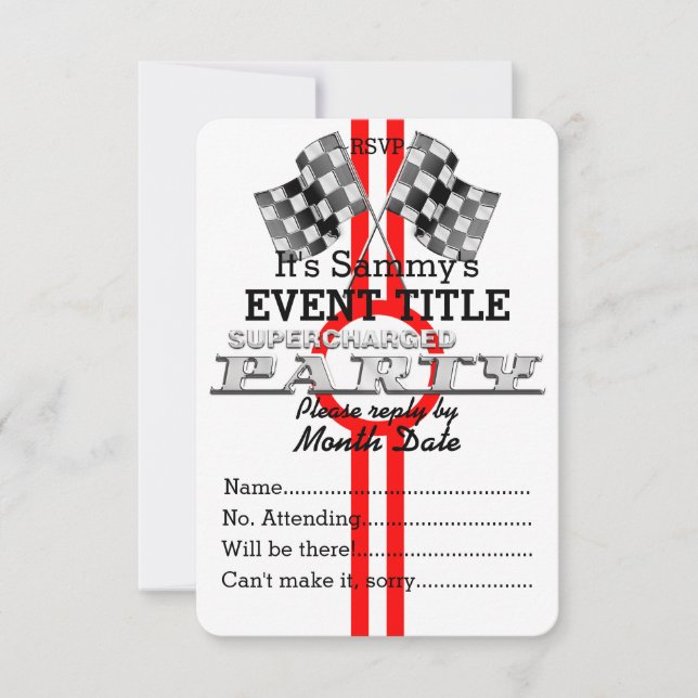 Convite Partido de Desempenho Supercarregado Personalizado (Frente)