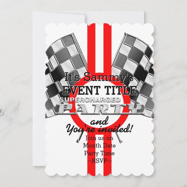 Convite Partido de Desempenho Supercarregado Personalizado (Frente)
