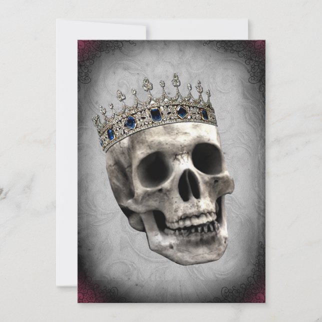 Convite Partido de esqueleto da rainha o Dia das Bruxas do (Frente)