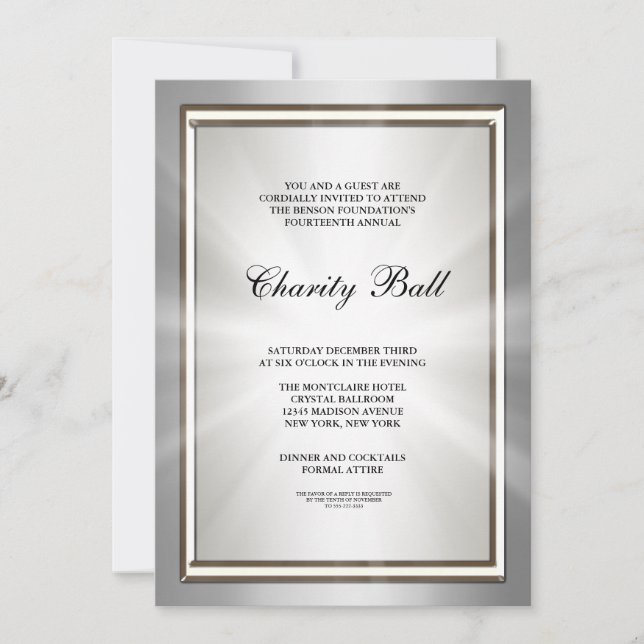 Convite Partido de Evento Corporativo Silver (Frente)