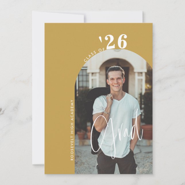 Convite Partido de Formando Dourado 2-Foto 2024 do Trendy  (Frente)