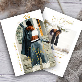 Convite Partido de Formando Mínimo do Script Dourado Moder