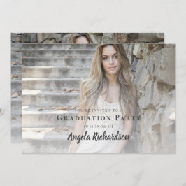 Convite Partido de Fotografia de Script Moderno de Graduaç
