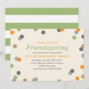 Convite Partido de Friendsgiving dos confetes