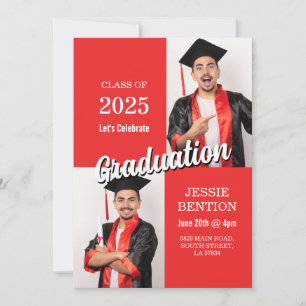 Convite Partido de Graduação Foto Moderno Simples Mens