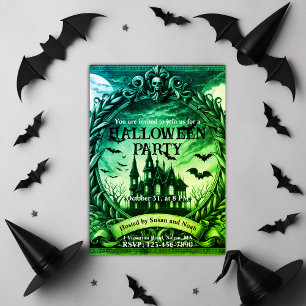 Convite Partido de Halloween Gótico, Casa Huntada Vitorian