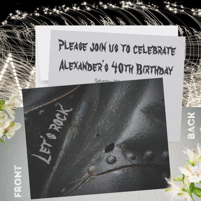 Convite Partido de homem minimalista de metal negro (Criador carregado)