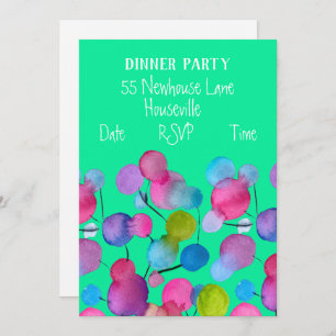 Convite Partido de Janto Colorido abstrato da Árvore Moder