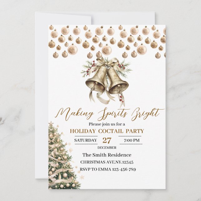 Convite Partido de Natal Elegante Moderno (Frente)