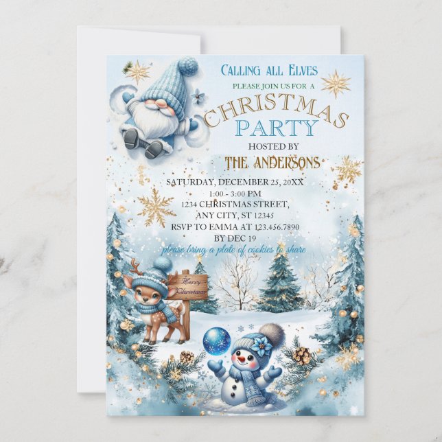 Convite Partido de Natal Elegante Moderno (Frente)