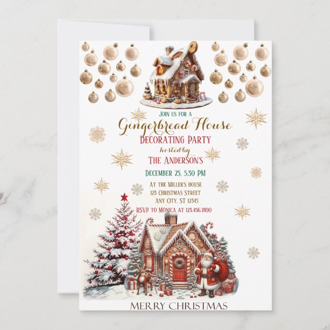 Convite Partido de Natal Elegante Moderno (Frente)