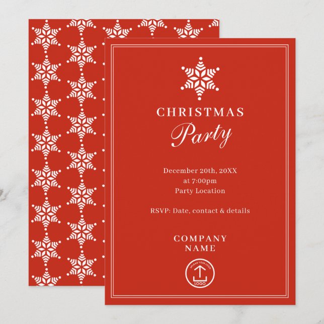 Convite Partido de Natal Empresarial Moderno (Frente/Verso)