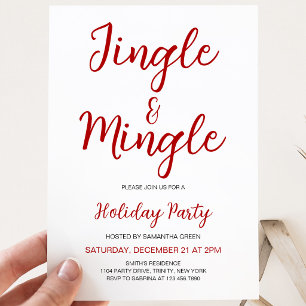 Convite Partido de Natal Minimalista Jingle e Mingle