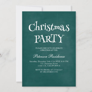 Convite Partido de Natal Verde Elegante Minimalista