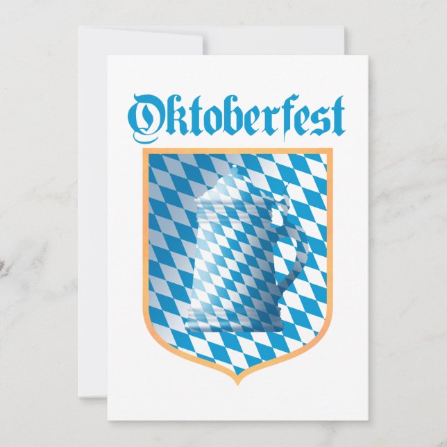 Convite Partido de Oktoberfest, cores de Baviera (Frente)
