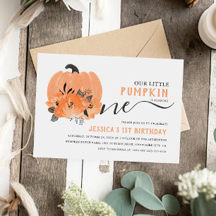 Convite Partido de primeiro aniversario de queda de abóbo