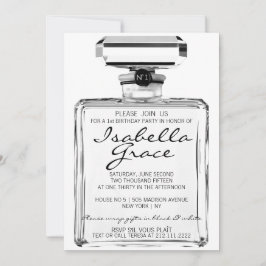 Convite Partido de primeiro aniversario preto & branco do