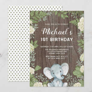 Convite Partido de primeiro aniversario rústico das