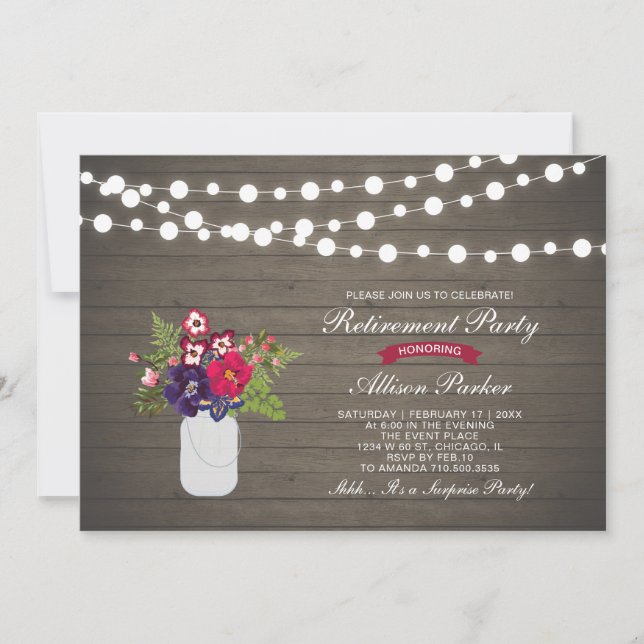 Convite Partido de Reforma da Surpresa Floral de Madeira C (Frente)