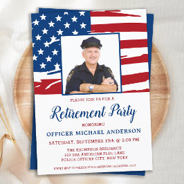 Convite Partido de Retirada da Polícia Foto USA Bandeira A
