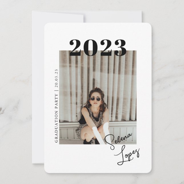 Convite Partido de Retrato Fotográfico em Side com Graduaç (Frente)