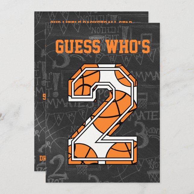 Convite Partido de segundo aniversário do quadro do (Frente/Verso)