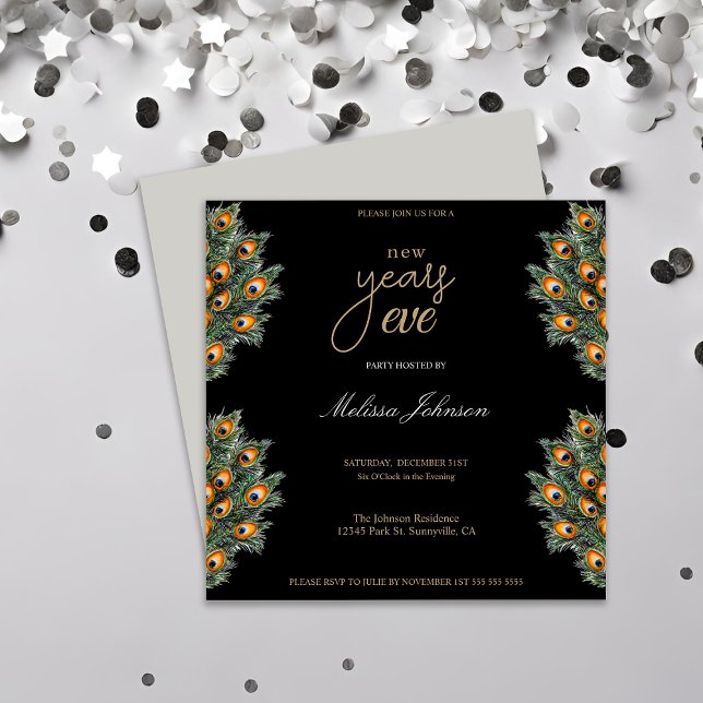 Convite Partido de Véspera de Ano Novo para Penas Modernas (Criador carregado)