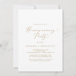 Convite Partido Delicado da Caligrafia Dourada