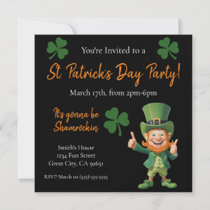 Convite Partido Dia de São Patrício-Leprechaun