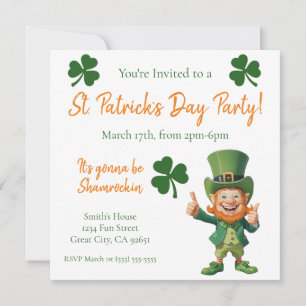Convite Partido Dia de São Patrício-Leprechaun