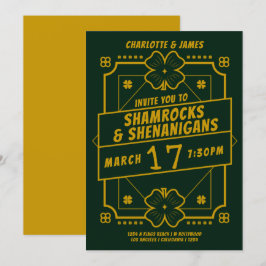Convite Partido Dia de São Patrício Shamrocks Irlandeses S