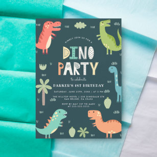 Convite Partido Dino   Dinossauros Cutes Primeiro Aniversá