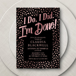 Convite Partido Divorciário Rosa Dourado Confetti