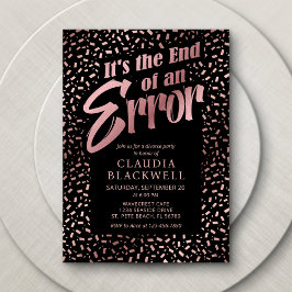 Convite Partido Divorciário Rosa Dourado Confetti