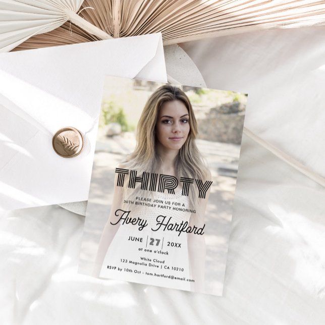 Convite Partido do aniversário de 30 anos de Fotografias R (Criador carregado)