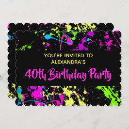Convite Partido do aniversário de 40 anos de Splatter de T