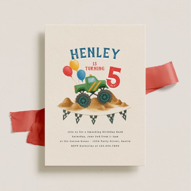 Convite Partido do Aniversário de criança de Aquarela de T (Criador carregado)