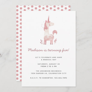 Convite Partido do Aniversário de criança do Unicorn Moder