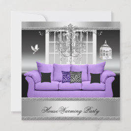 Convite Partido do Aquecimento da Casa Branca de Prata Púr