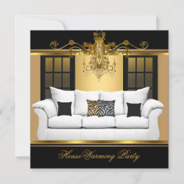 Convite Partido do Aquecimento da Casa - Chandelier - Dour