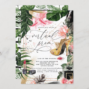 Convite Partido do Baile de formatura Virtual   Glamorous 