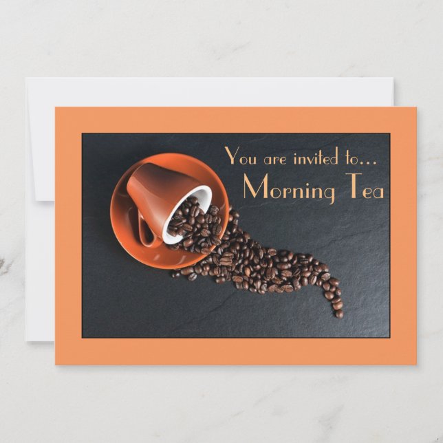 Convite Partido do café da data do café do chá da manhã (Frente)