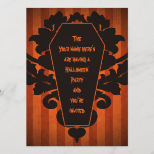 Convite Partido do caixão do Dia das Bruxas