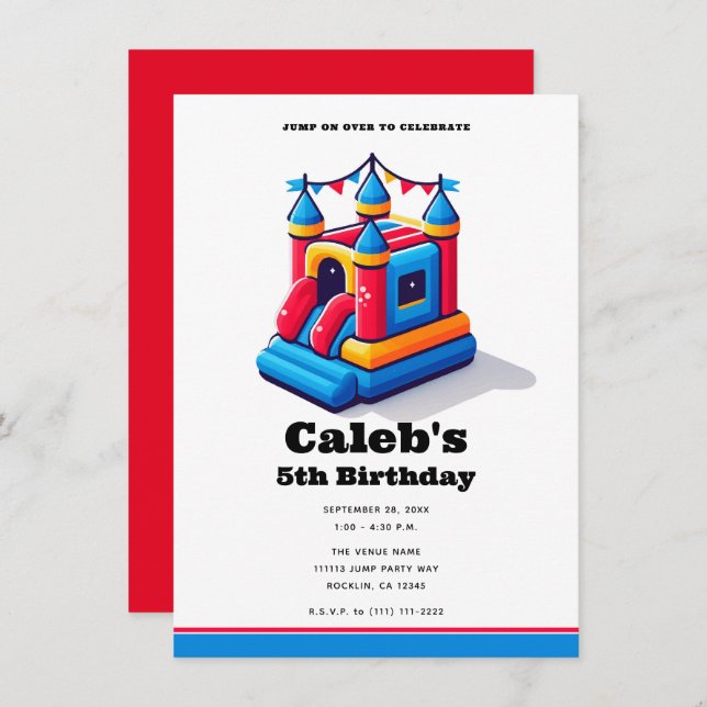 Convite Partido do Castelo de Crianças - Festa de Aniversá (Frente/Verso)