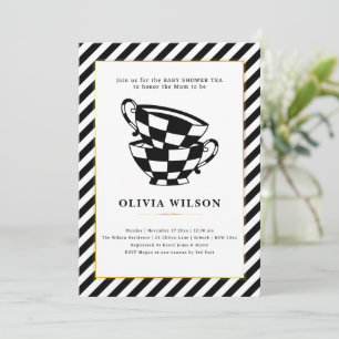 Convite Partido do Chá Clássico do Chá de fraldas