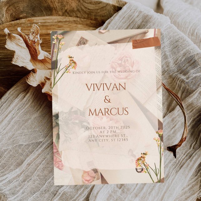 Convite Partido do Chá de panela de Textura de Plantas Flo (Criador carregado)