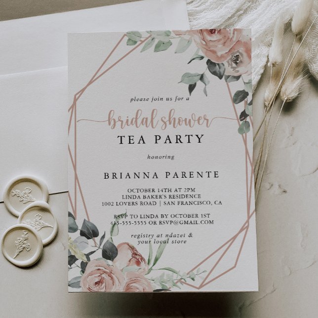 Convite Partido do Chá do Chá de panela Clássico Geométric (Criador carregado)